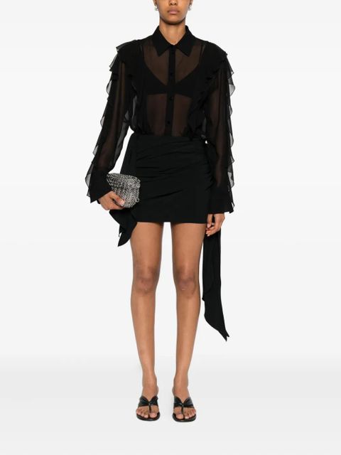 Blumarine ruffled silk shirt - Black