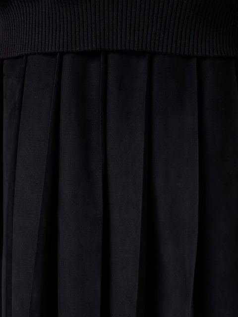 Miu Miu pleated suede midi skirt - Blue