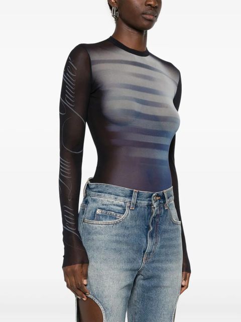 Jean Paul Gaultier mesh bodysuit - 595601 NAVY/LIGHTBLUE/WHITE