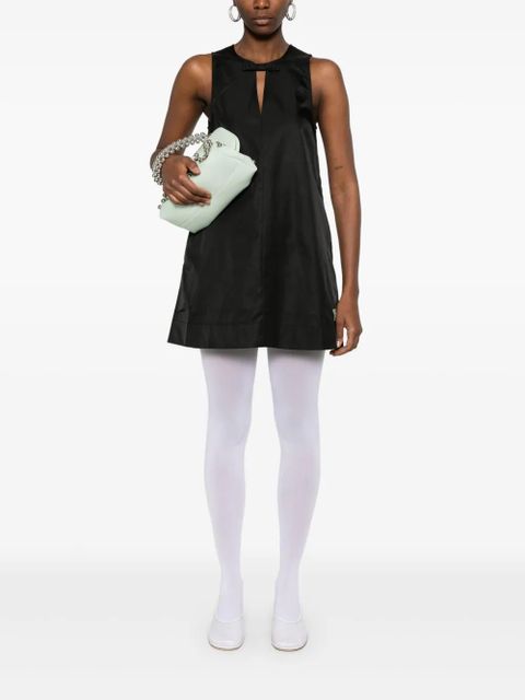 GANNI bow-detail mini dress - Black
