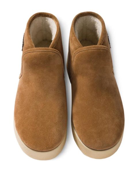 Miu Miu logo-lettering boots - Brown - zdjęcie produktu nr 2