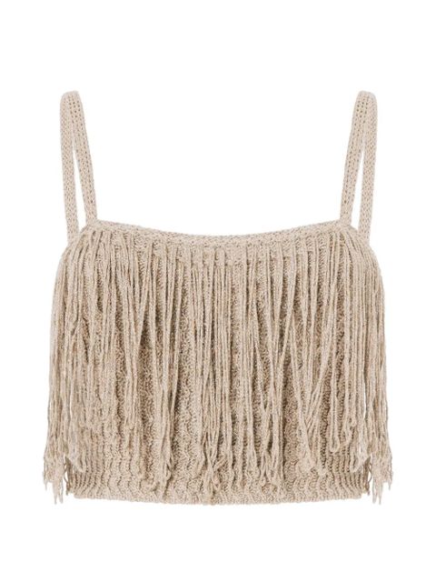 PINKO fringe-detail top - Neutrals - zdjęcie produktu nr 1