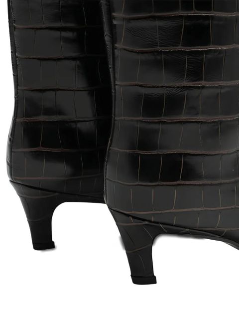 TOTEME croc-embossed knee-high boots - Brown