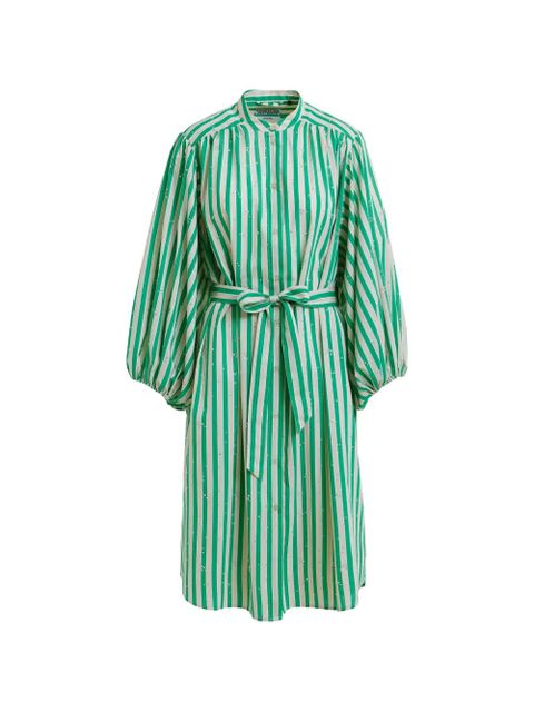 Essentiel Antwerp striped rhinestone midi dress - Green - zdjęcie produktu nr 1