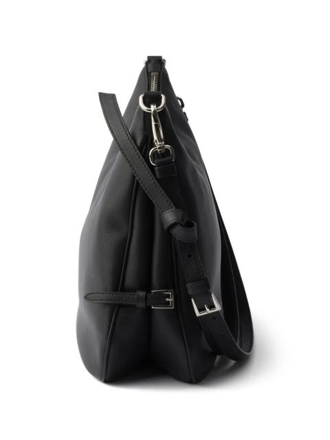 Prada large Fold leather shoulder bag - Black