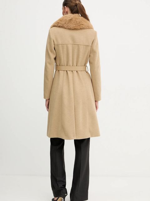 Guess płaszcz z domieszką wełny NEW PATRICE kolor beżowy W5BL25 W2672 - zdjęcie produktu nr 2