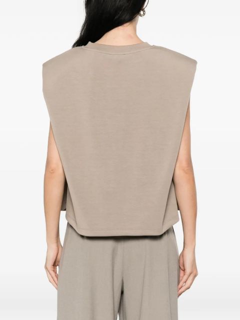 Eleh padded shoulders top - Neutrals