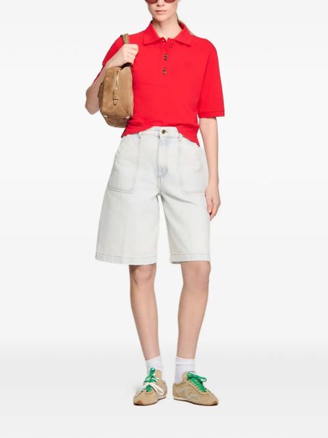SANDRO buttoned polo shirt - Red - zdjęcie produktu nr 2