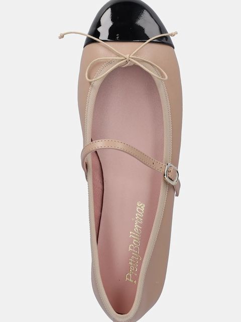 Pretty Ballerinas baleriny skórzane Irma kolor beżowy 52688_001