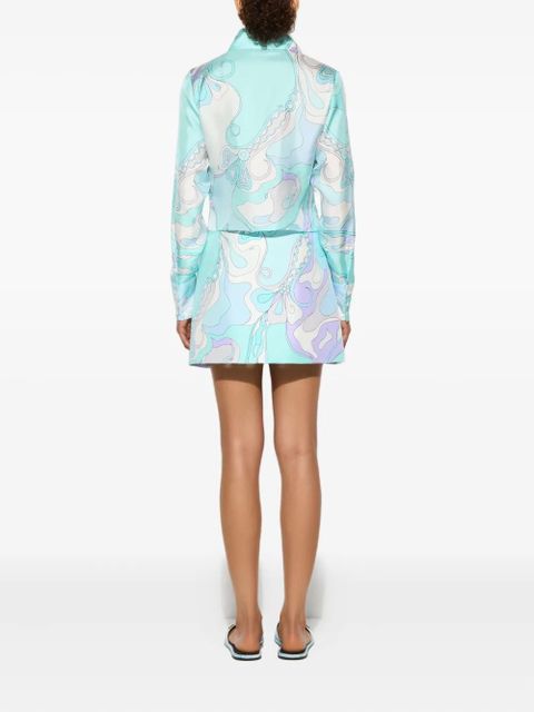 PUCCI orchidee-print silk shirt - Blue - zdjęcie produktu nr 2