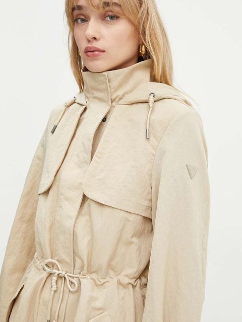 Guess kurtka NATASHA damska kolor beżowy przejściowa W4YL24 WGAW2
