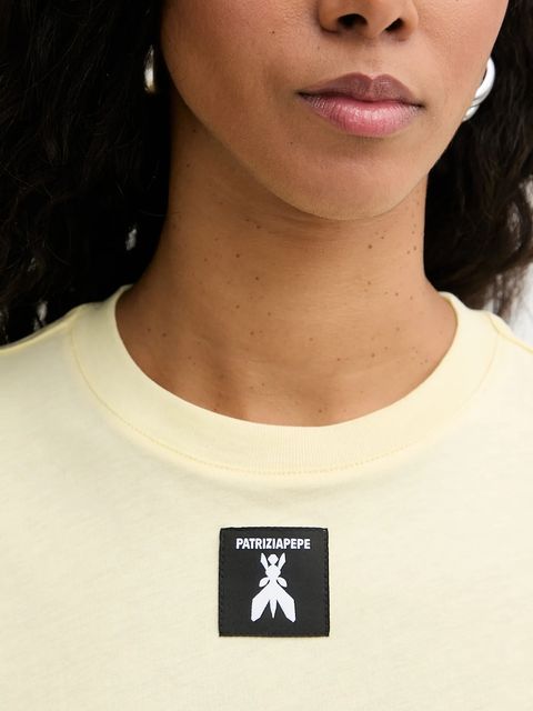 Patrizia Pepe t-shirt bawełniany damski kolor żółty 8M1612 J089