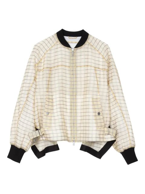 3.1 Phillip Lim checked belted bomber jacket - Neutrals - zdjęcie produktu nr 1