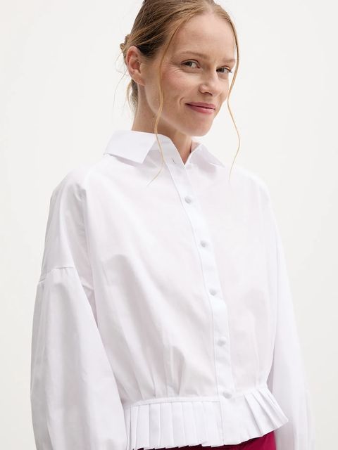 Answear.LAB koszula damska kolor biały regular z kołnierzykiem klasycznym
