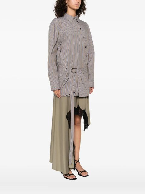 Christopher Esber striped belted shirt - Green - zdjęcie produktu nr 2