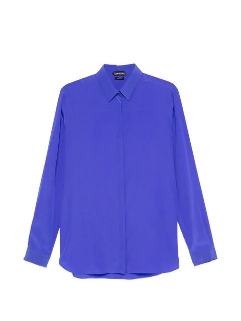 TOM FORD buttoned long-sleeve shirt - Blue - zdjęcie produktu nr 1