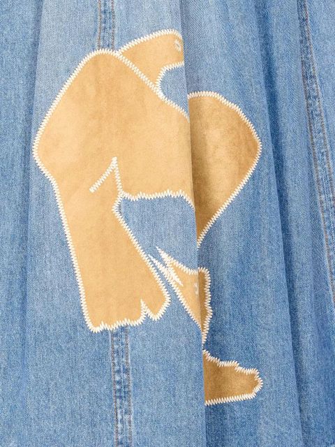 Marni appliqué-detail midi skirt - Blue