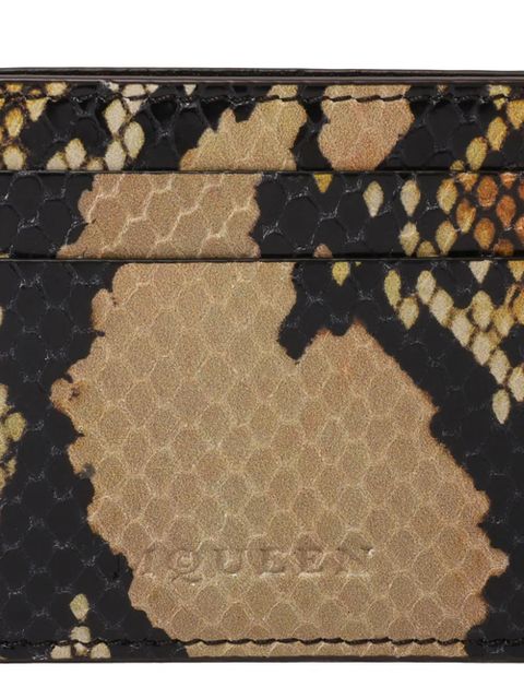 Alexander McQueen snakeskin cardholder - Brown