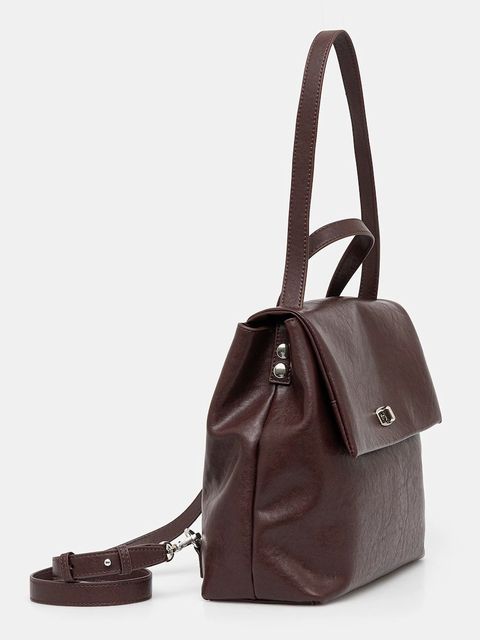 Answear.LAB plecak skórzany damski kolor brązowy mały gładki - zdjęcie produktu nr 2