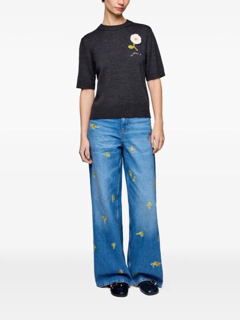 GANNI flower short-sleeve T-shirt - Blue - zdjęcie produktu nr 2