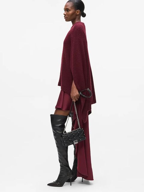 Karl Lagerfeld torebka skórzana K/KUILT kolor czarny A4W30051