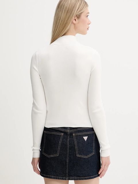 Tommy Jeans kardigan damski kolor biały lekki DW0DW20967