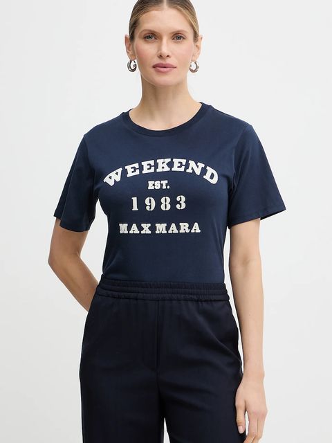 Weekend Max Mara t-shirt bawełniany TENUE damski kolor granatowy 2615971051600 - zdjęcie produktu nr 1