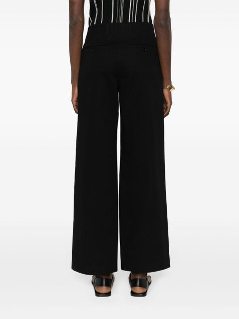 TOTEME wide-leg twill trousers - Black