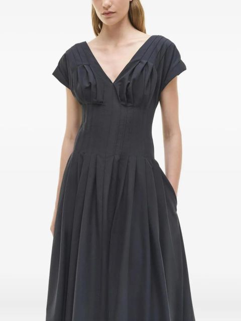 Simkhai pleated V-neck dress - Blue - zdjęcie produktu nr 2