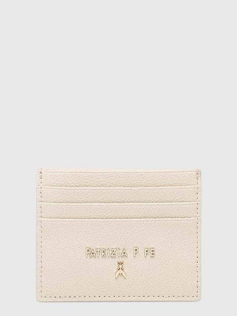 Patrizia Pepe etui na karty skórzane kolor beżowy CQ7001 L001 - zdjęcie produktu nr 1