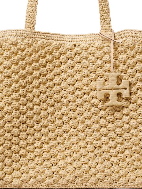 Tory Burch large Ella hand-crocheted popcorn tote bag - Neutrals