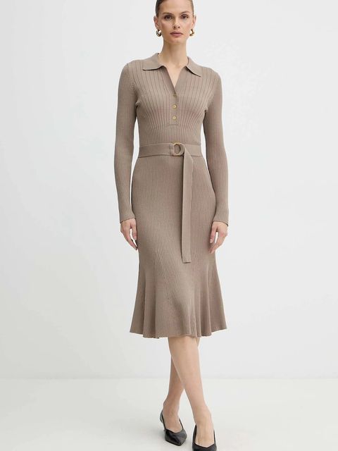 Marciano by Guess sukienka AGATHE kolor beżowy maxi rozkloszowana 5BGK07 5891Z - zdjęcie produktu nr 1