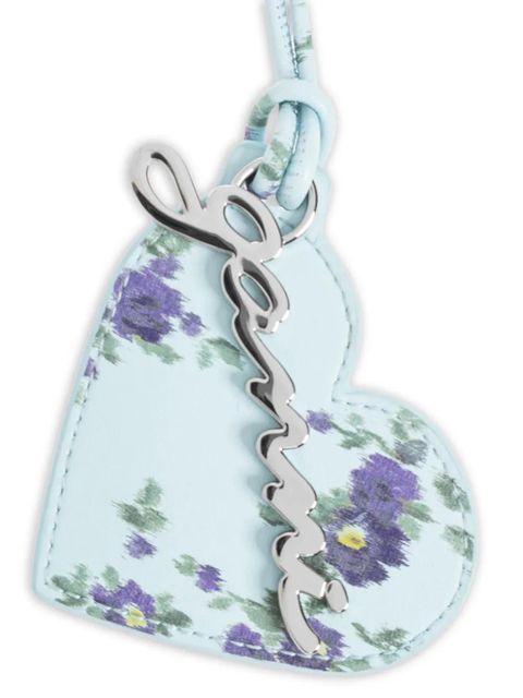 GANNI floral-print heart-shaped mirror charm - Blue