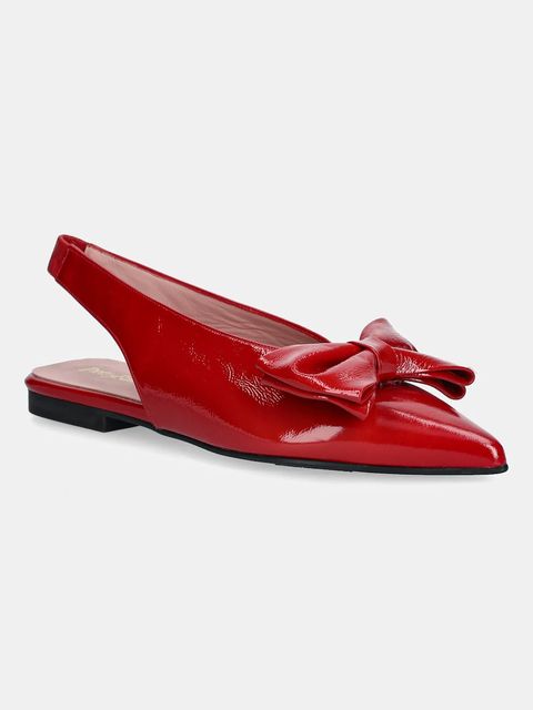 Pretty Ballerinas baleriny skórzane Yvette kolor czerwony z odkrytą piętą 52618_001 - zdjęcie produktu nr 1