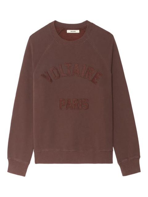Zadig&Voltaire logo-patch cotton-blend sweatshirt - Brown - zdjęcie produktu nr 1