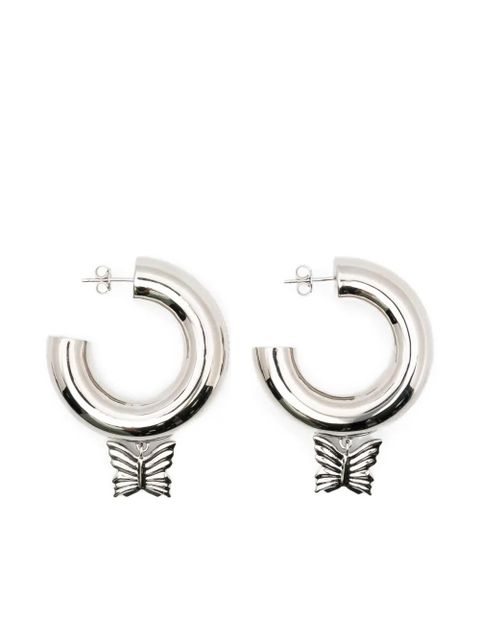 Blumarine butterfly charm hoop earrings - Silver - zdjęcie produktu nr 1