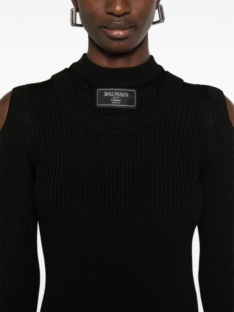 Balmain logo-patch mini dress - Black