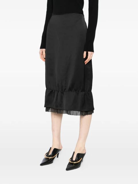 TOTEME satin midi skirt - Black