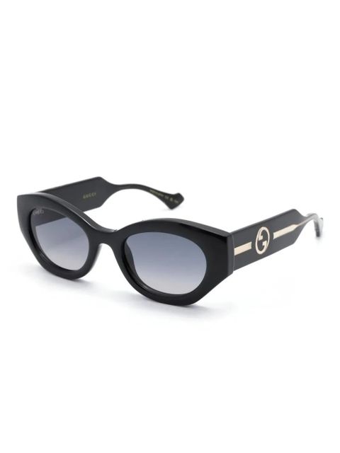 Gucci Eyewear La Piscine oval-frame sunglasses - Black