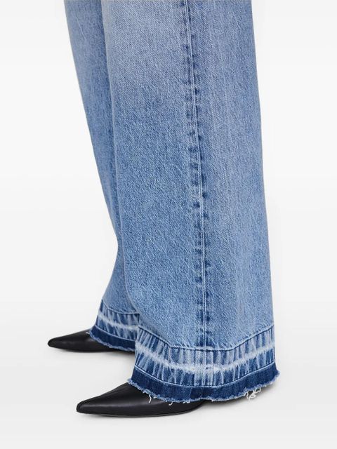 ANINE BING Lewis frayed wide-leg jeans - Blue