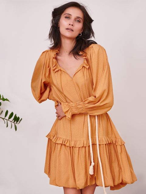 BY CABO - Żółta sukienka bombka Bali - zdjęcie produktu nr 2