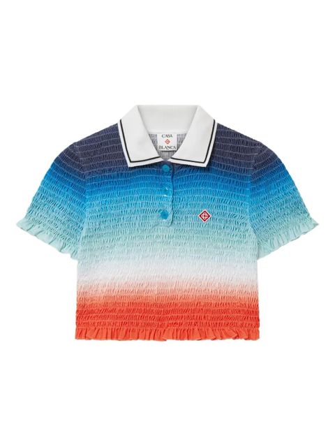 Casablanca smocked polo top - Blue - zdjęcie produktu nr 1
