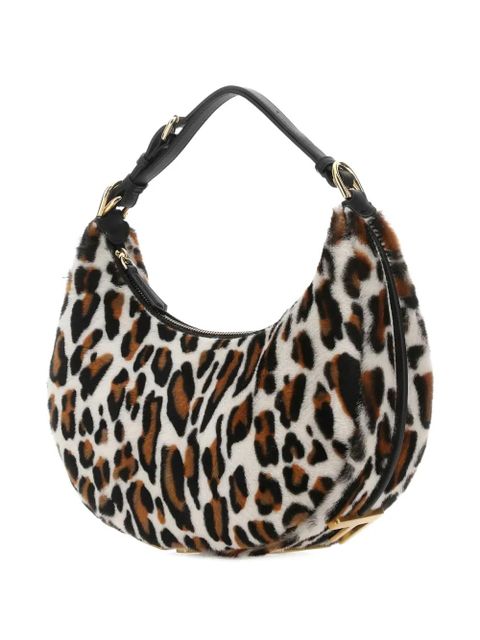 FENDI small Fendigraphy leopard-print shoulder bag - White