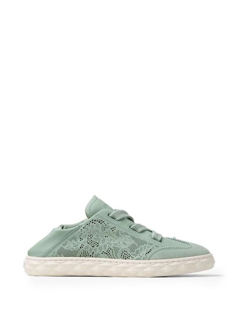 Jimmy Choo Diamond laced laser-cut sneakers - Green