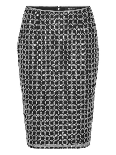 ROTATE BIRGER CHRISTENSEN beaded-embellishment midi skirt - Black - zdjęcie produktu nr 1