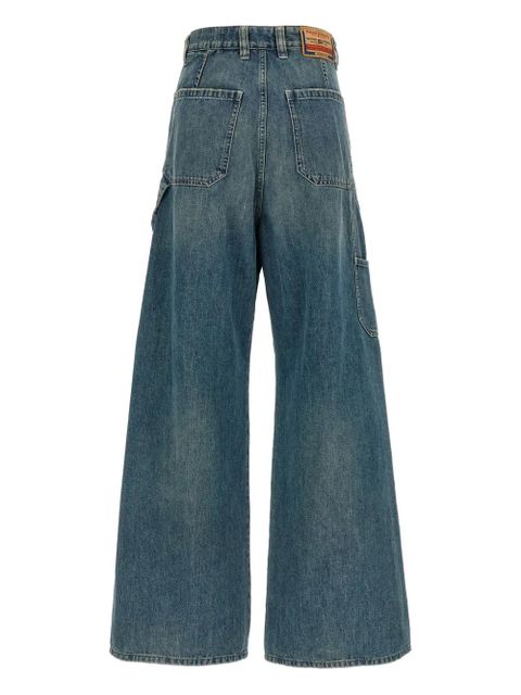 Diesel D-Sire-W used-effect wide-leg jeans - Blue