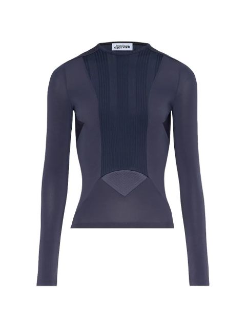 Jean Paul Gaultier cutout ribbed top - Blue - zdjęcie produktu nr 1