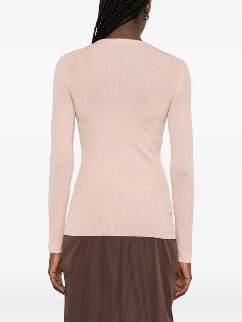 Prada brooch long-sleeve top - Pink
