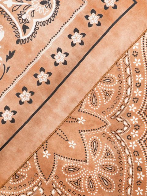 SANDRO paisley-pattern scarf - Brown