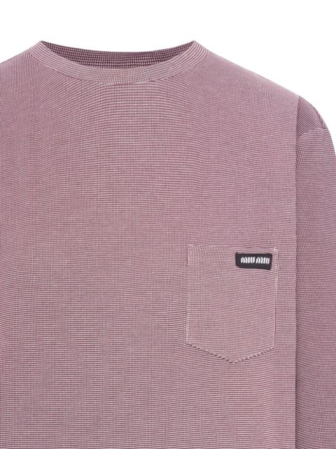 Miu Miu jacquard jersey T-shirt - Pink - zdjęcie produktu nr 2